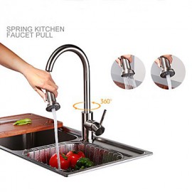 Kitchen Tap Traditional Pullout Spray Brass Nickel Brushed