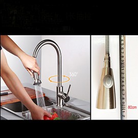 Kitchen Tap Traditional Pullout Spray Brass Nickel Brushed