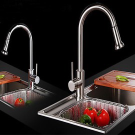 Kitchen Tap Traditional Pullout Spray Brass Nickel Brushed