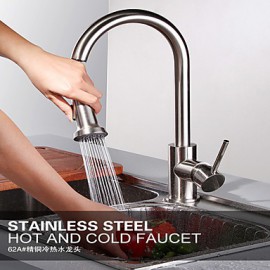 Kitchen Tap Traditional Pullout Spray Brass Nickel Brushed