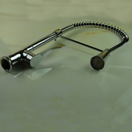 Contemporary Chrome Finish Single Handle Pull-Out LED Kitchen Tap with 3 Color Changing