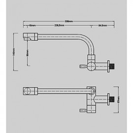 American Standard Deck Mounted Two Handles One Hole with Chrome Kitchen Tap