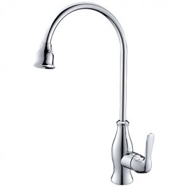 Traditional Chrome Finish One Hole Single Handle Deck Mounted Rotatable Kitchen Tap