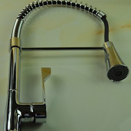 Single Handle Solid Brass Pull Down Kitchen Tap - Chrome Finish