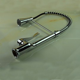 Single Handle Solid Brass Pull Down Kitchen Tap - Chrome Finish