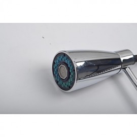 Contemporary One Hole Chrome Finish Pullout Kitchen and LED Tap