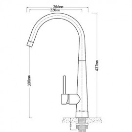 Deck Mounted Single Handle One Hole with Chrome Kitchen Tap