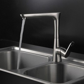 Deck Mounted Single Handle One Hole with Nickel Brushed Kitchen Tap