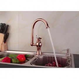 Deck Mounted Single Handle One Hole with Rose Gold Kitchen Tap