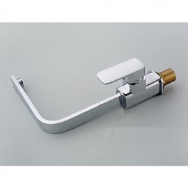 Contemporary Deck Mounted Brass Chrome Finish Single Handle Kitchen Tap