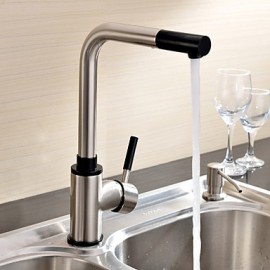 Personalized Contemporary Kitchen Tap Nickel Brushed Finish Single Handle