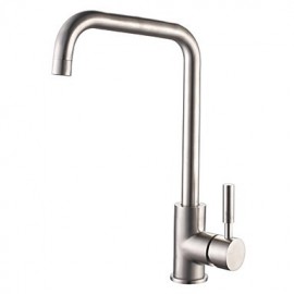 Centerset Brushed Finish Contemporary Style Stainless Steel Kitchen Tap