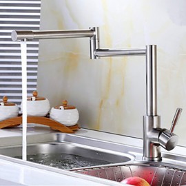 Deck Mounted Single Handle One Hole with Nickel Brushed Kitchen Tap