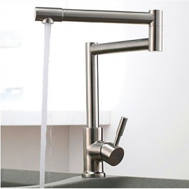 Deck Mounted Single Handle One Hole with Nickel Brushed Kitchen Tap