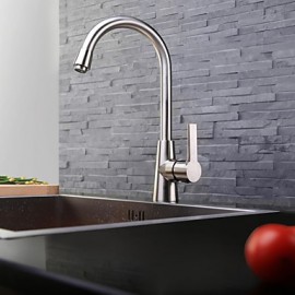 Deck Mounted Single Handle One Hole with Nickel Brushed Kitchen Tap