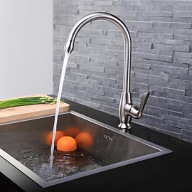 Deck Mounted Single Handle One Hole with Nickel Brushed Kitchen Tap