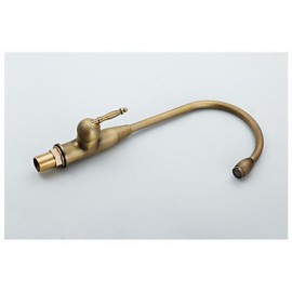 Deck Mounted Copper Antique Brass Rotatable Spout Single Handle Single Hole Cold And Hot Water Kitchen Tap