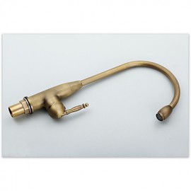 Deck Mounted Copper Antique Brass Rotatable Spout Single Handle Single Hole Cold And Hot Water Kitchen Tap