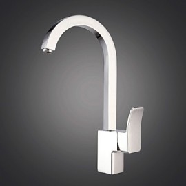 Contemporary Chrome Finish One Hole Single Handle Kitchen Tap