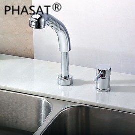 Deck Mounted Single Handle Two Holes with Chrome Kitchen Tap