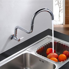 Wall Mounted Single Handle One Hole with Chrome Kitchen Tap