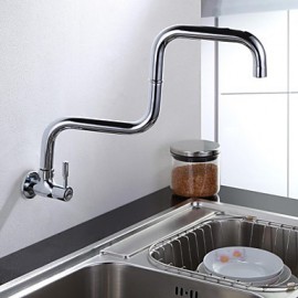 Wall Mounted Single Handle One Hole with Chrome Kitchen Tap