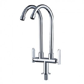 Deck Mounted Two Handles One Hole with Chrome Kitchen Tap