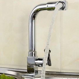 Thickened Fast Open 360 Degree Rotating Single Cold Kitchen Tap - Silver