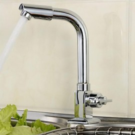 Thickened Fast Open 360 Degree Rotating Single Cold Kitchen Tap - Silver