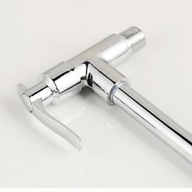Wall Type 360 Degree Rotatable Chrome Plated Brass Kitchen Sink Tap - Silver