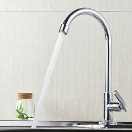 360 Degree Rotatable Chrome Plated Brass Kitchen Sink Tap - Silver