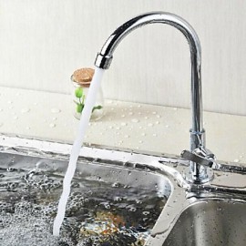 360 Degree Rotatable Chrome Plated Brass Kitchen Sink Tap - Silver