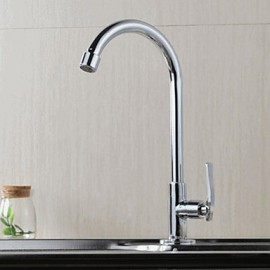 360 Degree Rotatable Chrome Plated Brass Kitchen Sink Tap - Silver