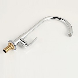 360 Degree Rotatable Chrome Plated Brass Kitchen Sink Tap - Silver