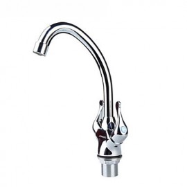 Deck Mounted Two Handles One Hole with Chrome Kitchen Tap