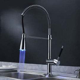 Kitchen Tap LED / Centerset with Chrome Single Handle One Hole