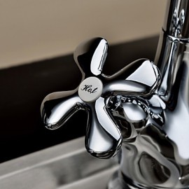 Kitchen Tap Centerset with Chrome Two Handles One Hole