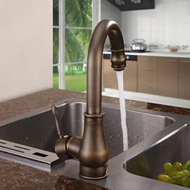 Personalized Kitchen Tap Antique Brass Finish Deck Mounted Single Handle