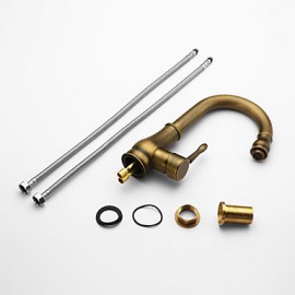 Personalized Kitchen Tap Antique Brass Finish Deck Mounted Single Handle