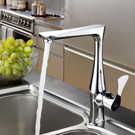 Kitchen Tap Centerset with Chrome Single Handle One Hole