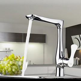 Kitchen Tap Centerset with Chrome Single Handle One Hole