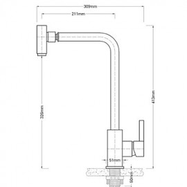 Deck Mounted Single Handle One Hole with Brushed Kitchen Tap