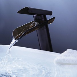 Vessel Single Handle One Hole in Oil-rubbed Bronze Bathroom Sink Tap