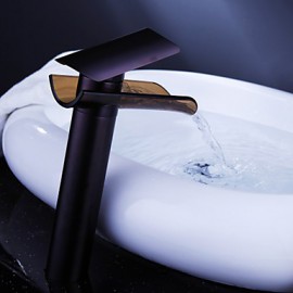 Vessel Single Handle One Hole in Oil-rubbed Bronze Bathroom Sink Tap