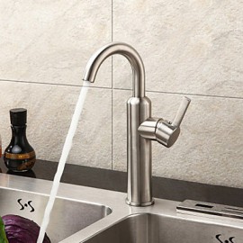 Sink Tap Centerset with Brushed Single Handle One Hole