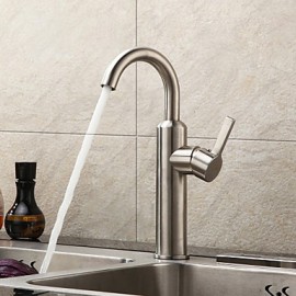 Sink Tap Centerset with Brushed Single Handle One Hole