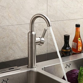 Sink Tap Centerset with Brushed Single Handle One Hole