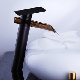 Vessel Single Handle One Hole in Oil-rubbed Bronze Bathroom Sink Tap