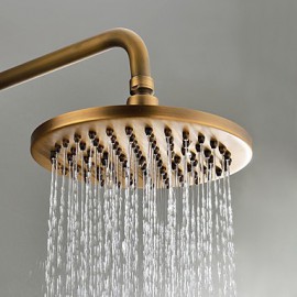 Shower Tap Wall Mount with Antique Brass Single Handle Three Holes