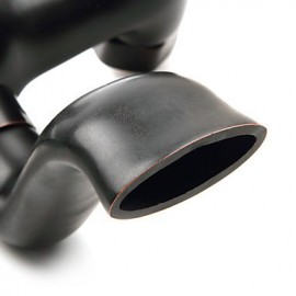 Oil-rubbed Bronze Wall Mount Waterfall Rain + Handheld Shower Tap